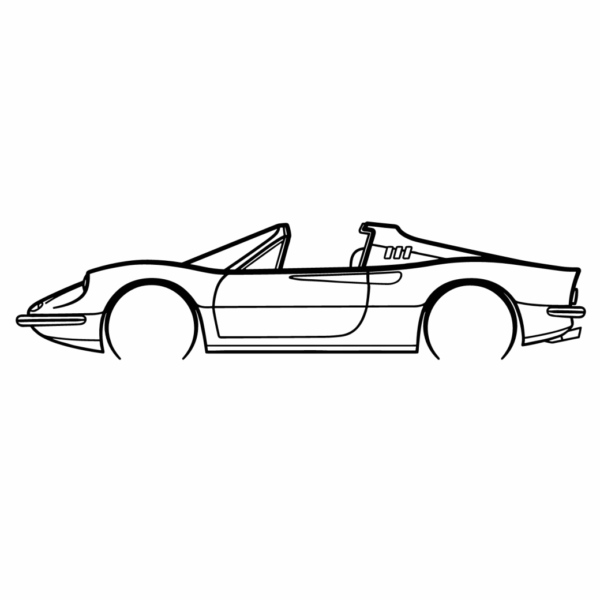 Obraz wycinany z drewna samochodu ferarri dino 246 gts 1973