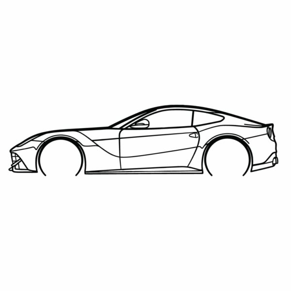 Obraz wycinany z drewna samochodu ferarri f12