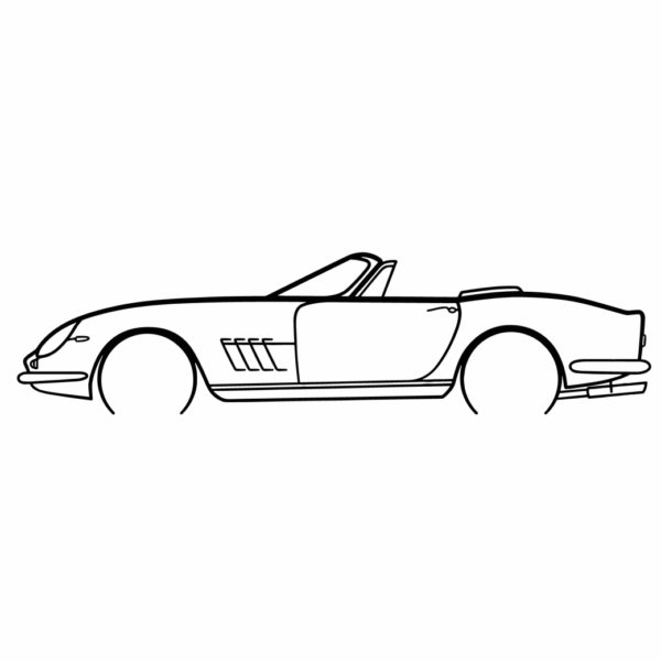 Obraz wycinany z drewna samochodu ferarri nart spyder 1967