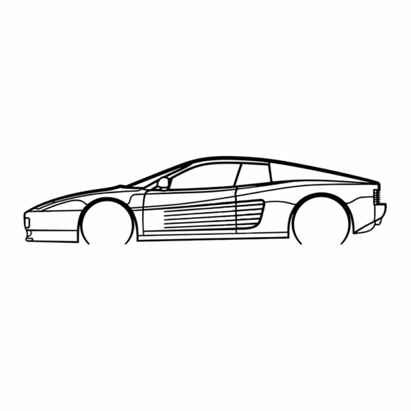 Obraz wycinany z drewna samochodu ferarri testarossa