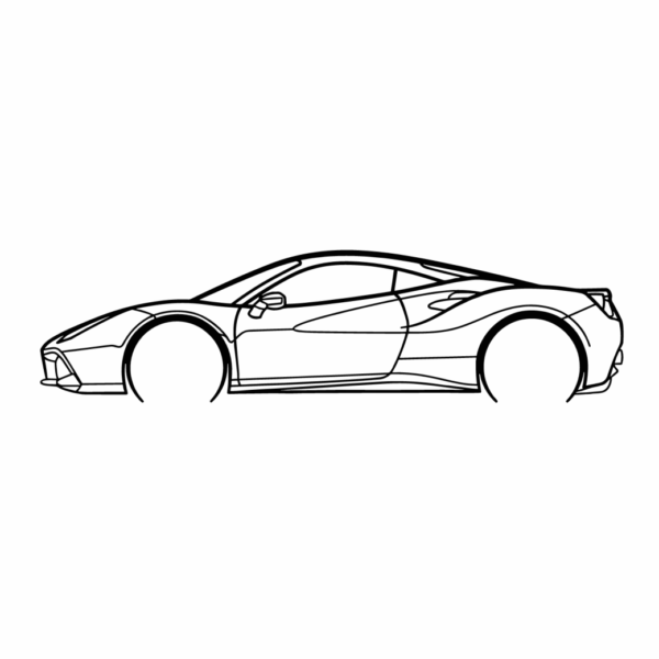Obraz wycinany z drewna samochodu ferrari 488 gtb