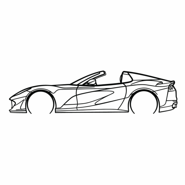 Obraz wycinany z drewna samochodu ferrari 812 gts