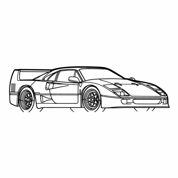 Obraz wycinany z drewna samochodu ferrari f40