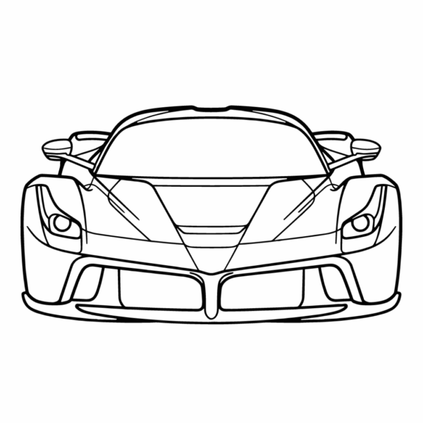 Obraz wycinany z drewna samochodu ferrari la front