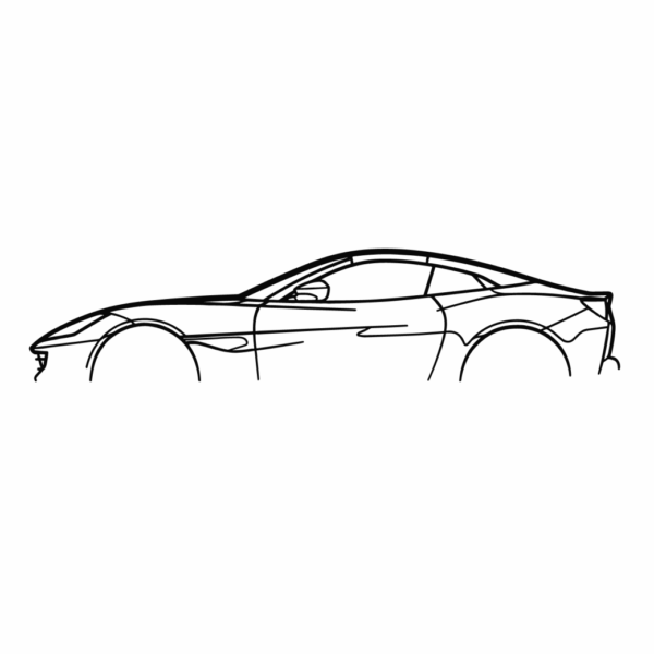 Obraz wycinany z drewna samochodu ferrari portofino