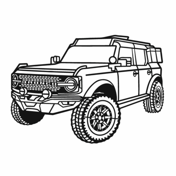 Obraz wycinany z drewna samochodu ford bronco perspective 2021