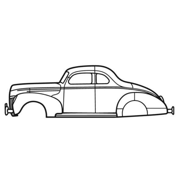 Obraz wycinany z drewna samochodu ford de luxe coupé 1940