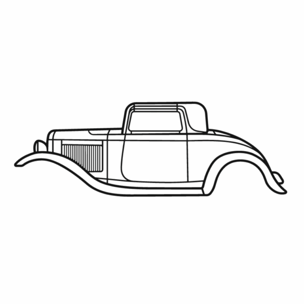 Obraz wycinany z drewna samochodu ford de luxe five-window coupé 1932