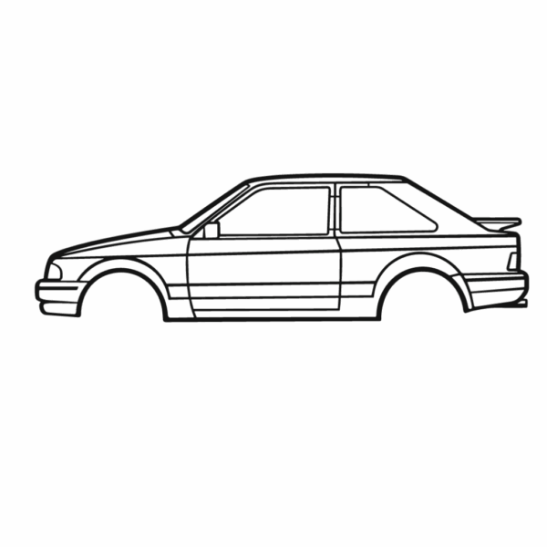 Obraz wycinany z drewna samochodu ford escort xr3i 1988