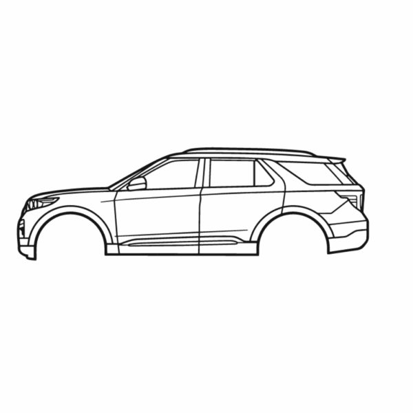 Obraz wycinany z drewna samochodu ford explorer 6th gen 2020