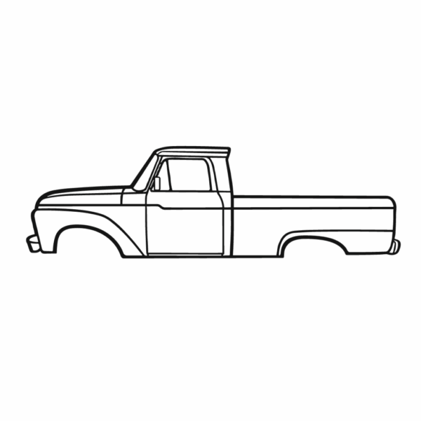 Obraz wycinany z drewna samochodu ford f-100 1966