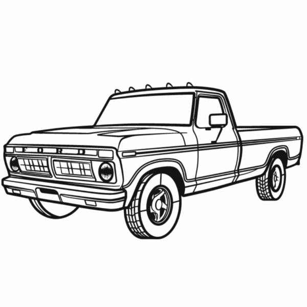 Obraz wycinany z drewna samochodu ford f-150 perspective 1975