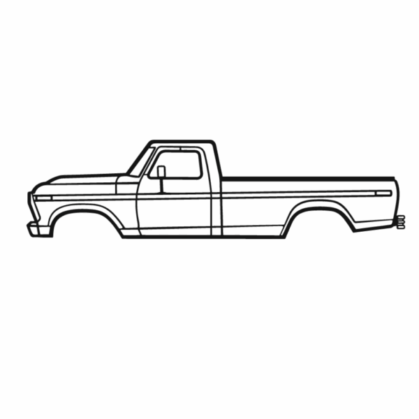 Obraz wycinany z drewna samochodu ford f-250 highboy 1975