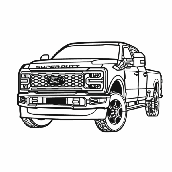Obraz wycinany z drewna samochodu ford f-250 platinum 2024