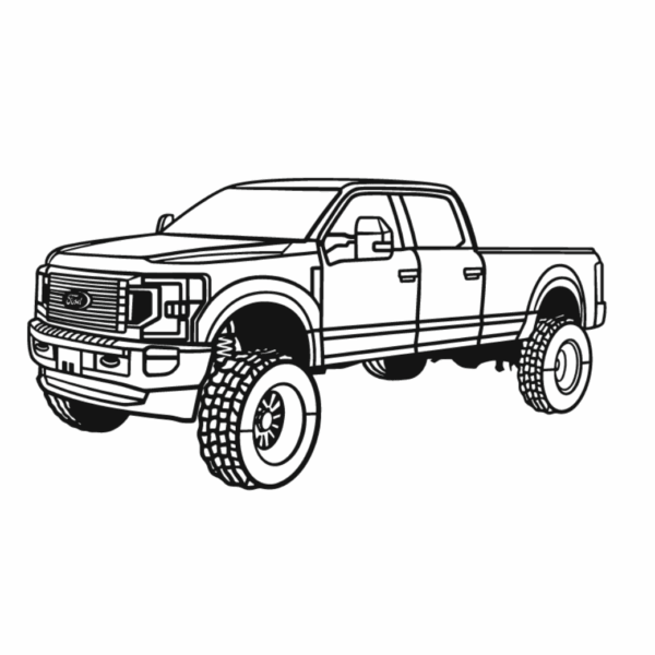 Obraz wycinany z drewna samochodu ford f-250 superduty perspective 2020