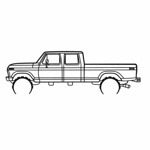 Obraz wycinany z drewna samochodu ford f-350 1976