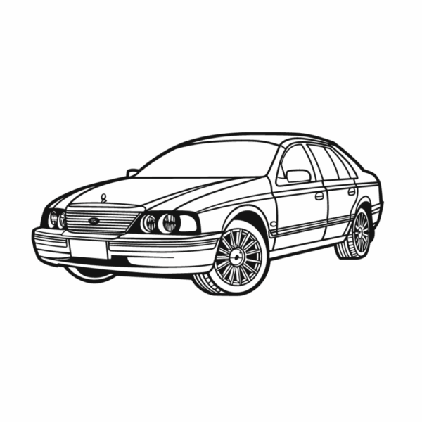 Obraz wycinany z drewna samochodu ford fairlane ghia sportsman 2001