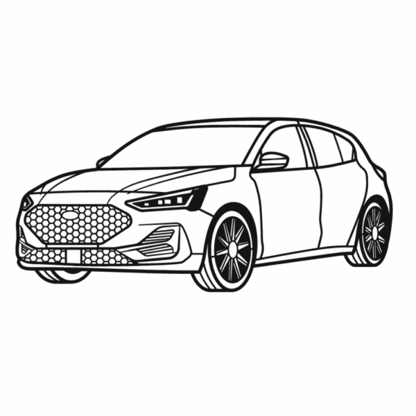 Obraz wycinany z drewna samochodu ford focus st edition perspective 2024