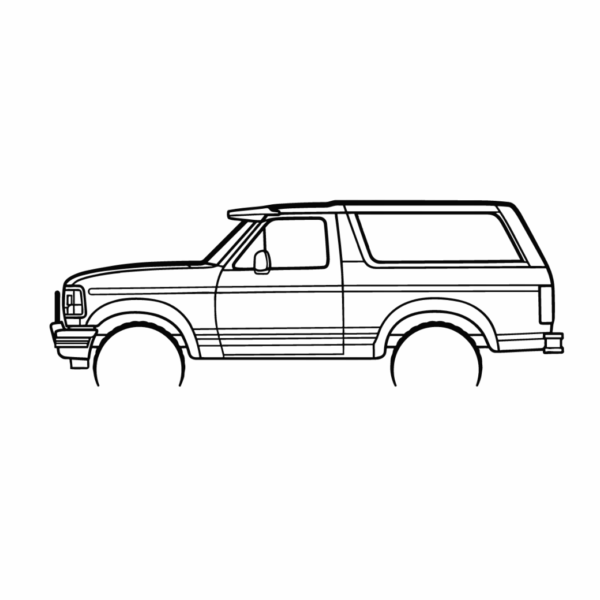 Obraz wycinany z drewna samochodu ford bronco xlt 1995