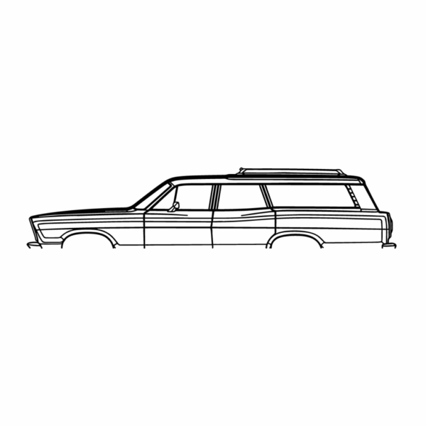Obraz wycinany z drewna samochodu ford country squire 1967