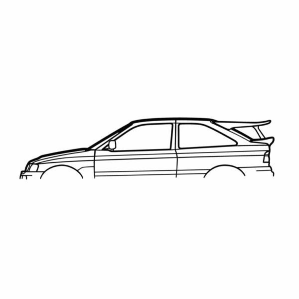 Obraz wycinany z drewna samochodu ford escort cosworth rs 1992