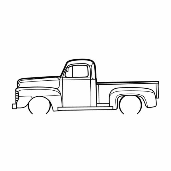 Obraz wycinany z drewna samochodu ford f1 1948 pickup