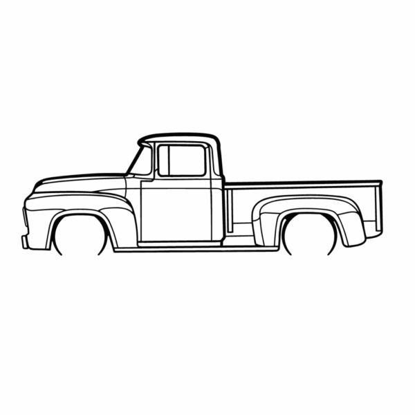 Obraz wycinany z drewna samochodu ford f100 1956