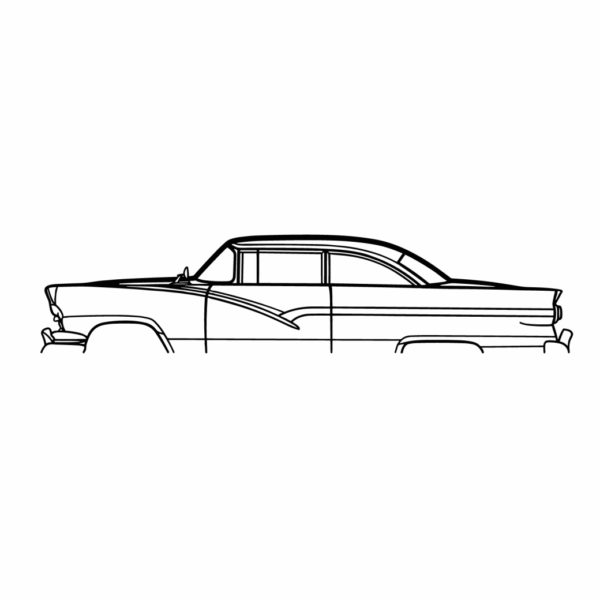 Obraz wycinany z drewna samochodu ford fairlane 1956