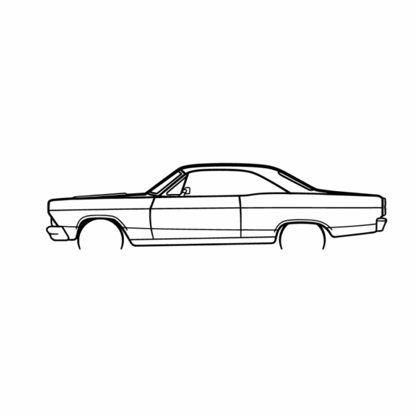Obraz wycinany z drewna samochodu ford fairlane 1966