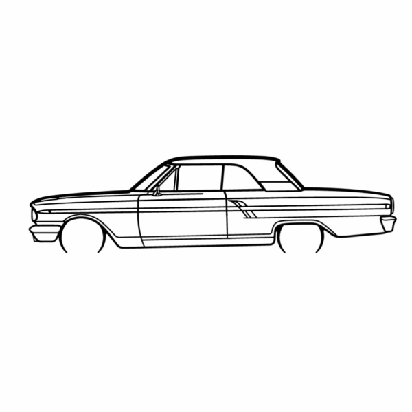Obraz wycinany z drewna samochodu ford fairlane coupe 1964