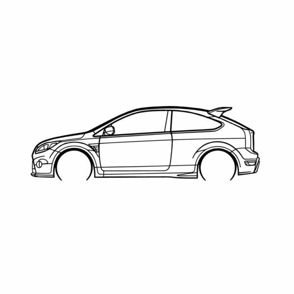 Obraz wycinany z drewna samochodu ford focus rs