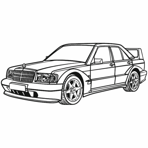 Obraz wycinany z drewna samochodu mercedes 190e 2.5-16 evo ii 1990