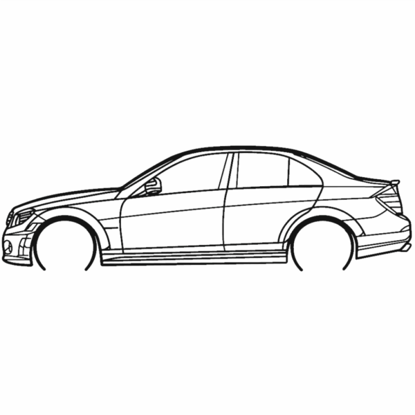 Obraz wycinany z drewna samochodu mercedes c63 amg 2009
