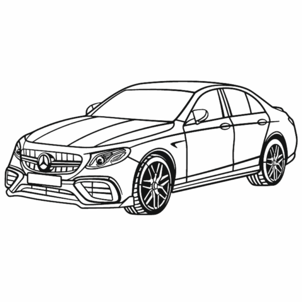 Obraz wycinany z drewna samochodu mercedes e63s amg perspective 2021