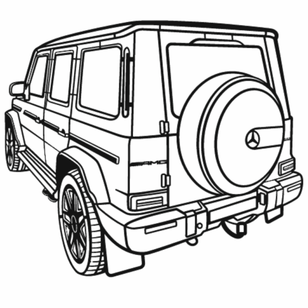 Obraz wycinany z drewna samochodu mercedes g class perspective 2021