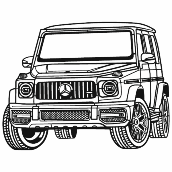 Obraz wycinany z drewna samochodu mercedes g63 amg perspective 2019
