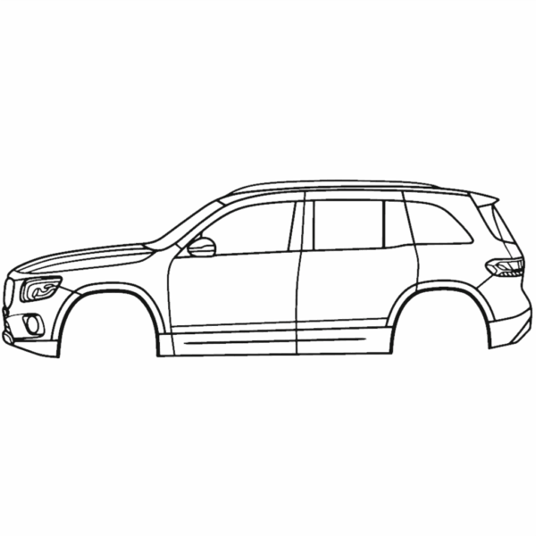 Obraz wycinany z drewna samochodu mercedes glb-class x247 (1st gen) 2020