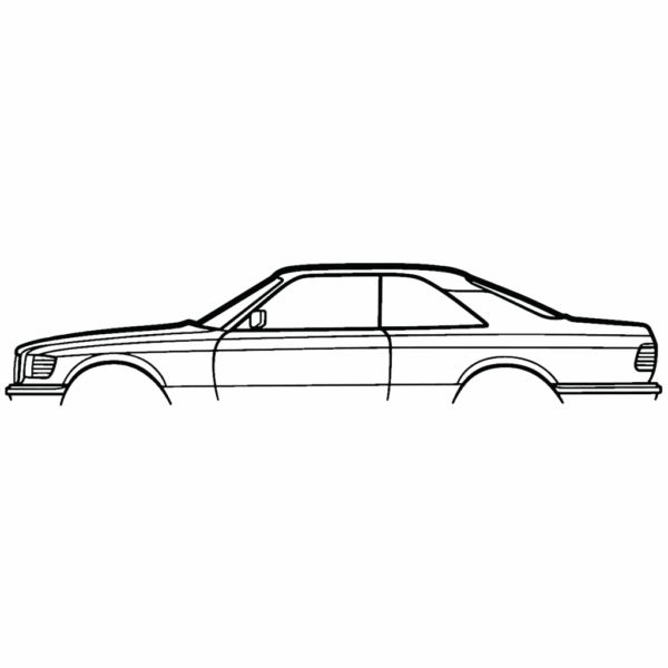 Obraz wycinany z drewna samochodu mercedes 560 sec 1991