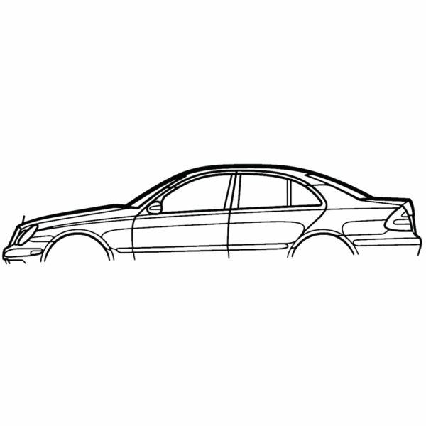 Obraz wycinany z drewna samochodu mercedes e55 amg w211