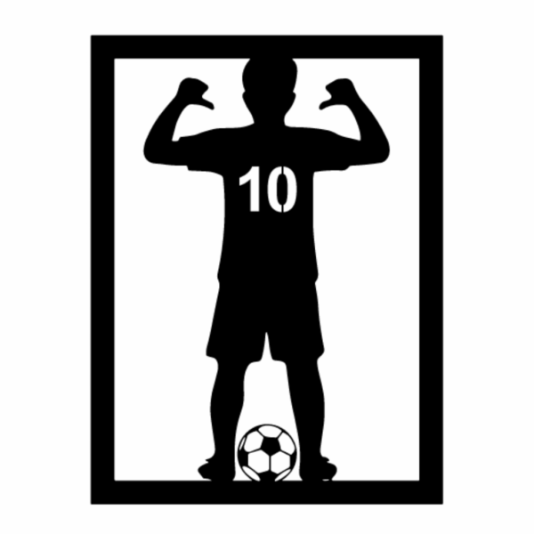 piłkarz chłopiec w ramce+numer