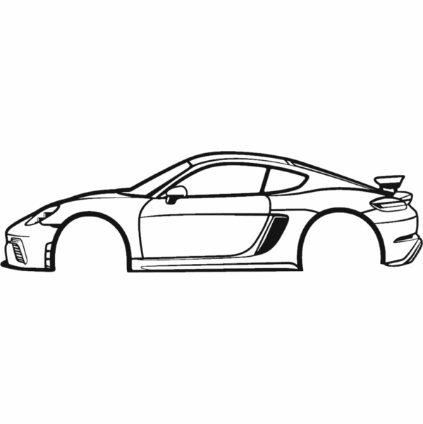 Obraz wycinany z drewna samochodu porsche cayman 981 gt4 2020