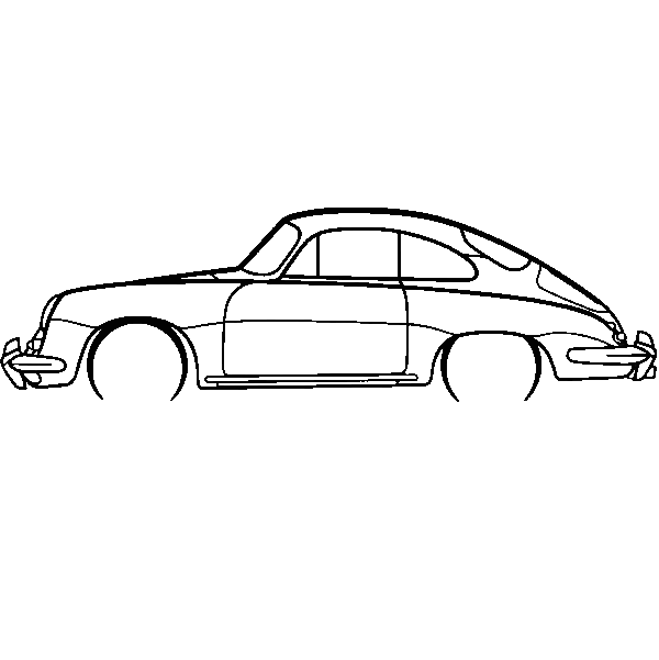 Obraz wycinany z drewna samochodu porsche 356 coupe