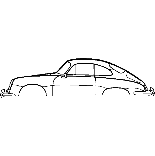 Obraz wycinany z drewna samochodu porsche 356 coupeb