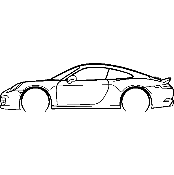 Obraz wycinany z drewna samochodu porsche 911 991 duck