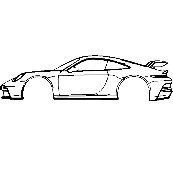 Obraz wycinany z drewna samochodu porsche 911 gt3 992
