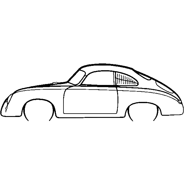 Obraz wycinany z drewna samochodu porsche 911 model 356