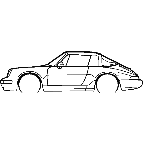 Obraz wycinany z drewna samochodu porsche 911 964