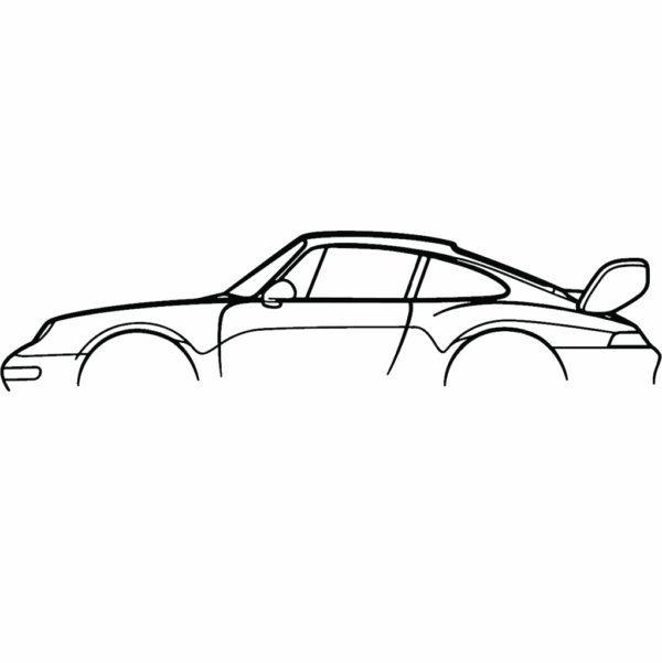Obraz wycinany z drewna samochodu porsche 911 rs clubsport model 993