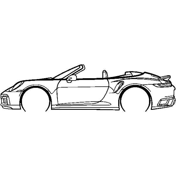Obraz wycinany z drewna samochodu porsche 911 turbo s 992