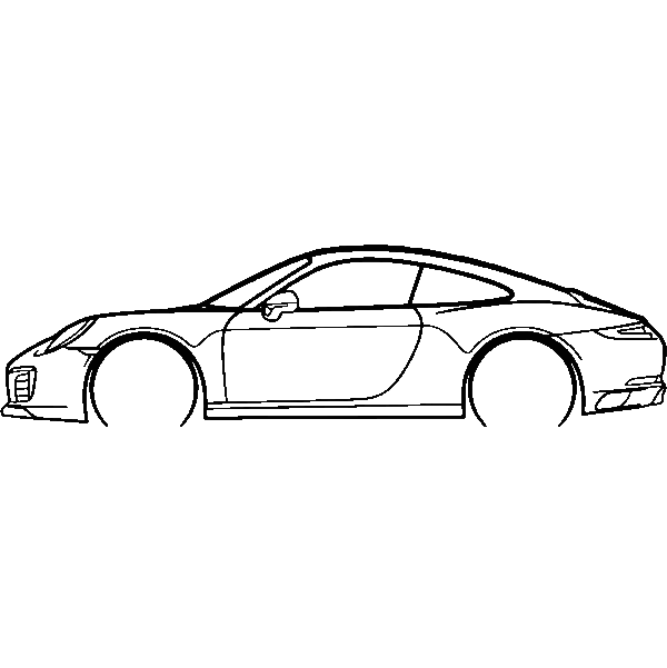 Obraz wycinany z drewna samochodu porsche 911 model 991